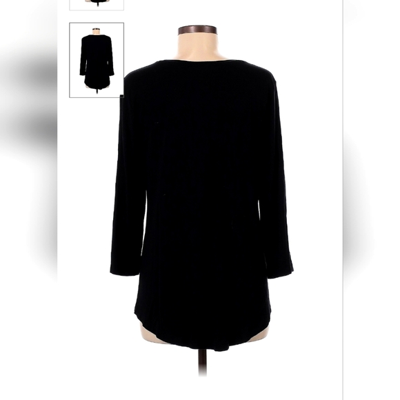 J M COLLECTION woman's TUNIC TOP new without tags BLACK size large - Picture 3 of 3